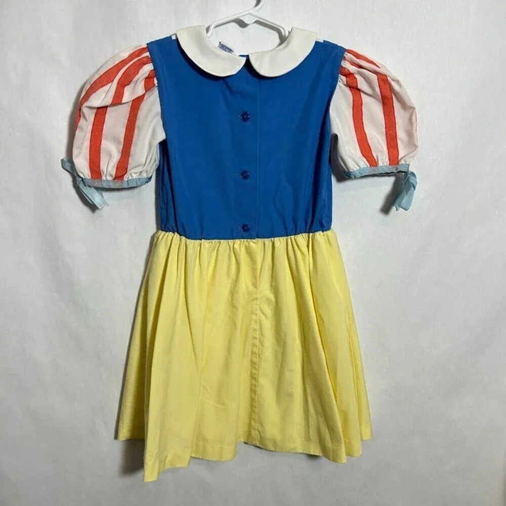 VTG 70s Snow White Costume Girls 6X Disney Wear Embroidered Dopey Dwarf